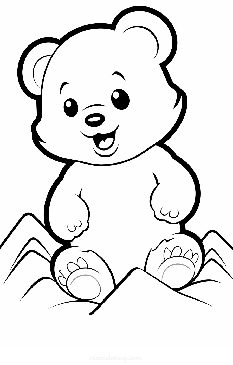 bear family enjoying a picnic in the forest coloring page