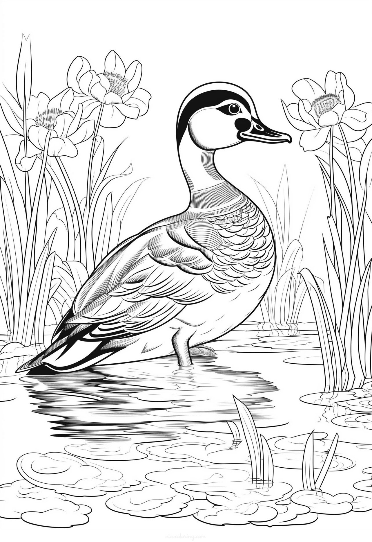 Bird perched on a branch coloring page